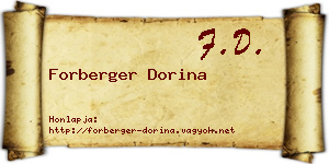 Forberger Dorina névjegykártya